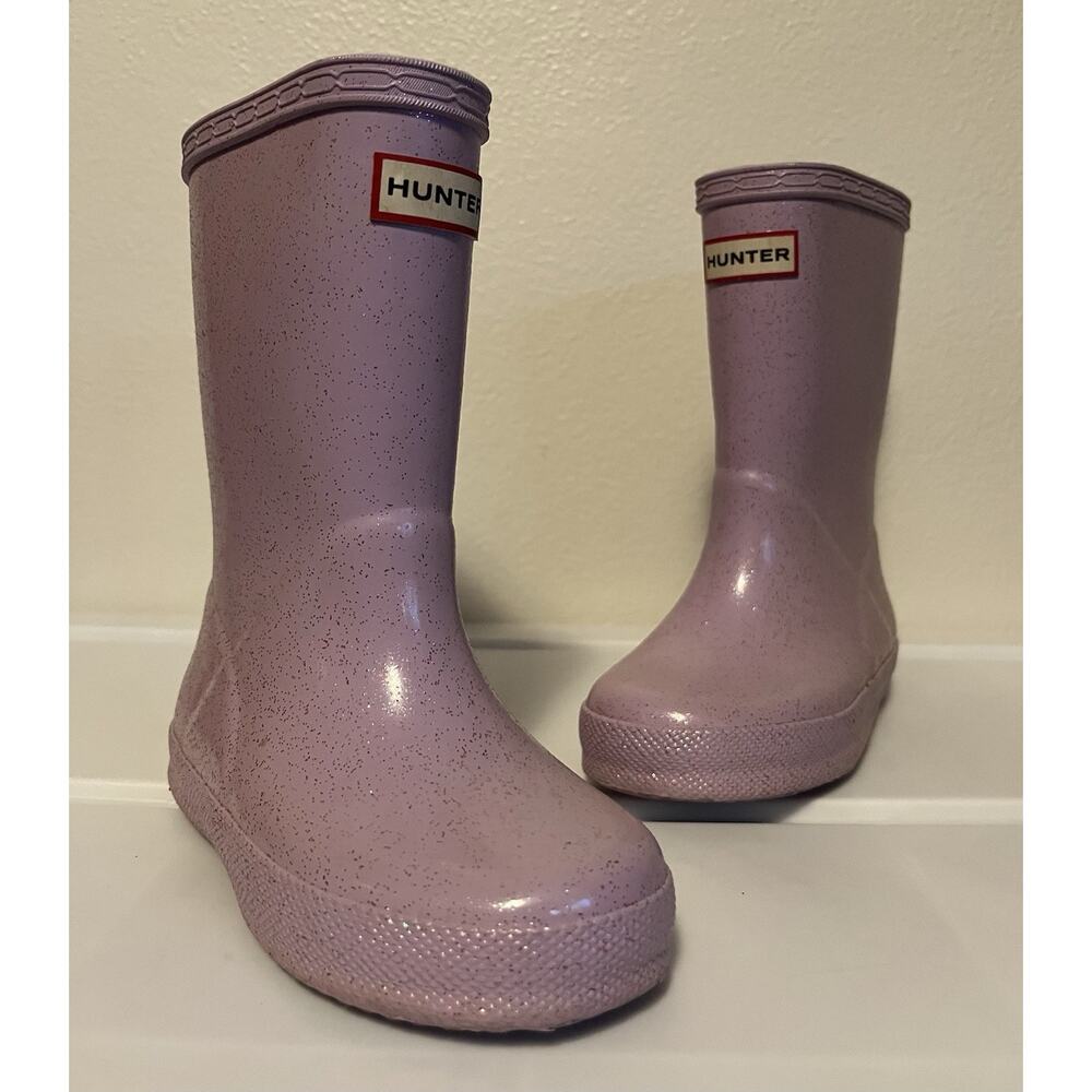 Hunter Kids Pink Glitter Rain & Snow Boots